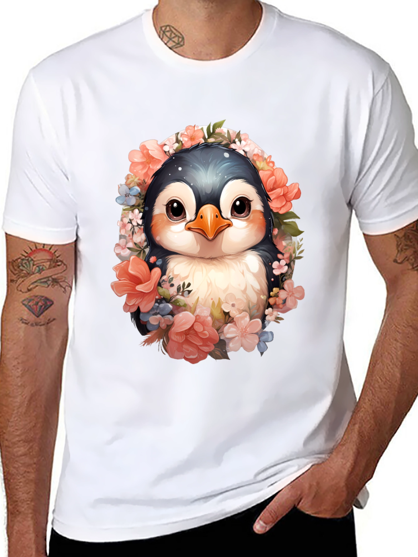 Penguin Floral Graphic Tee
