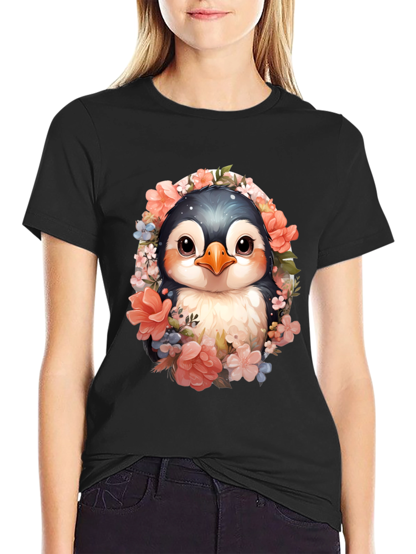 Penguin Floral Graphic Tee