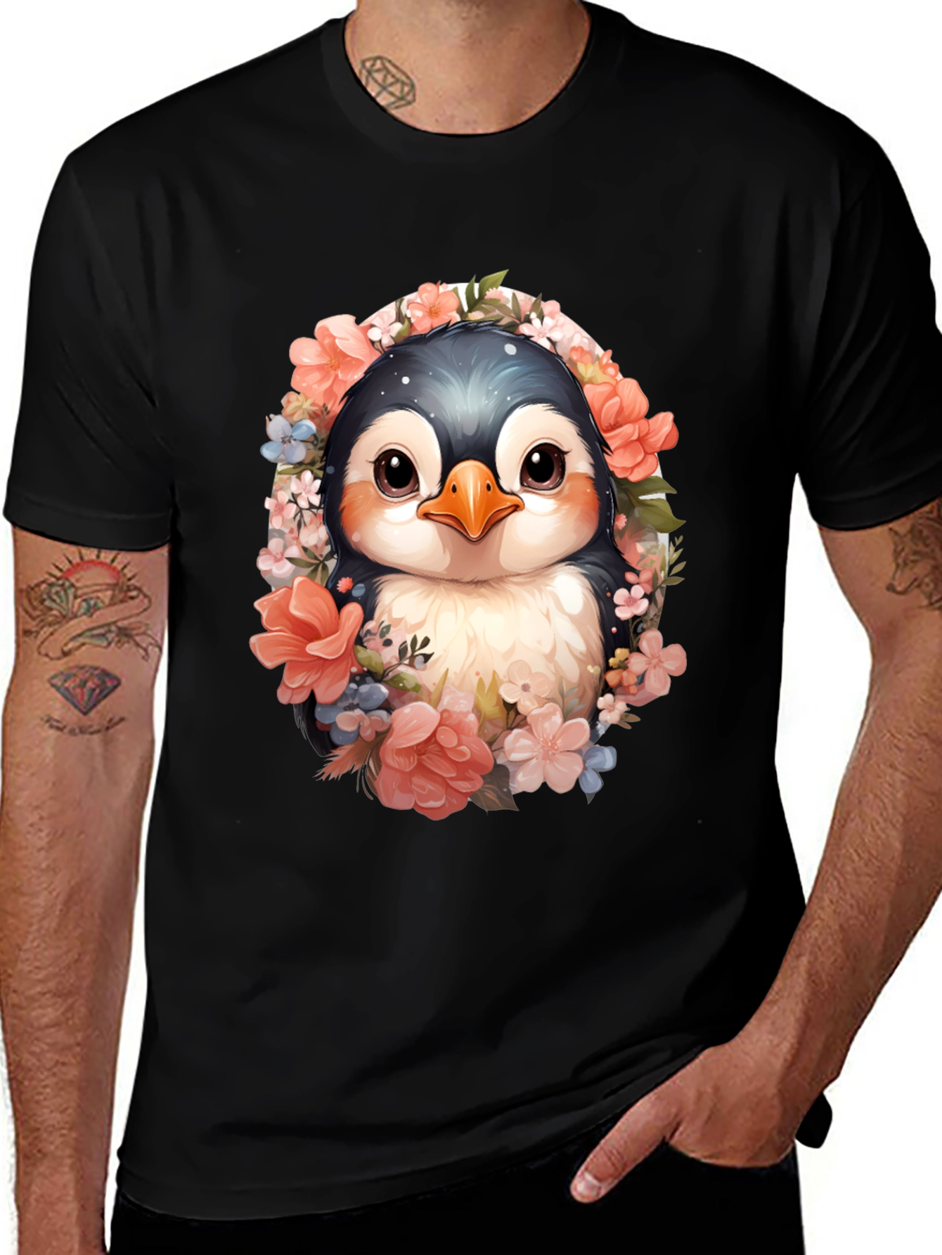 Penguin Floral Graphic Tee