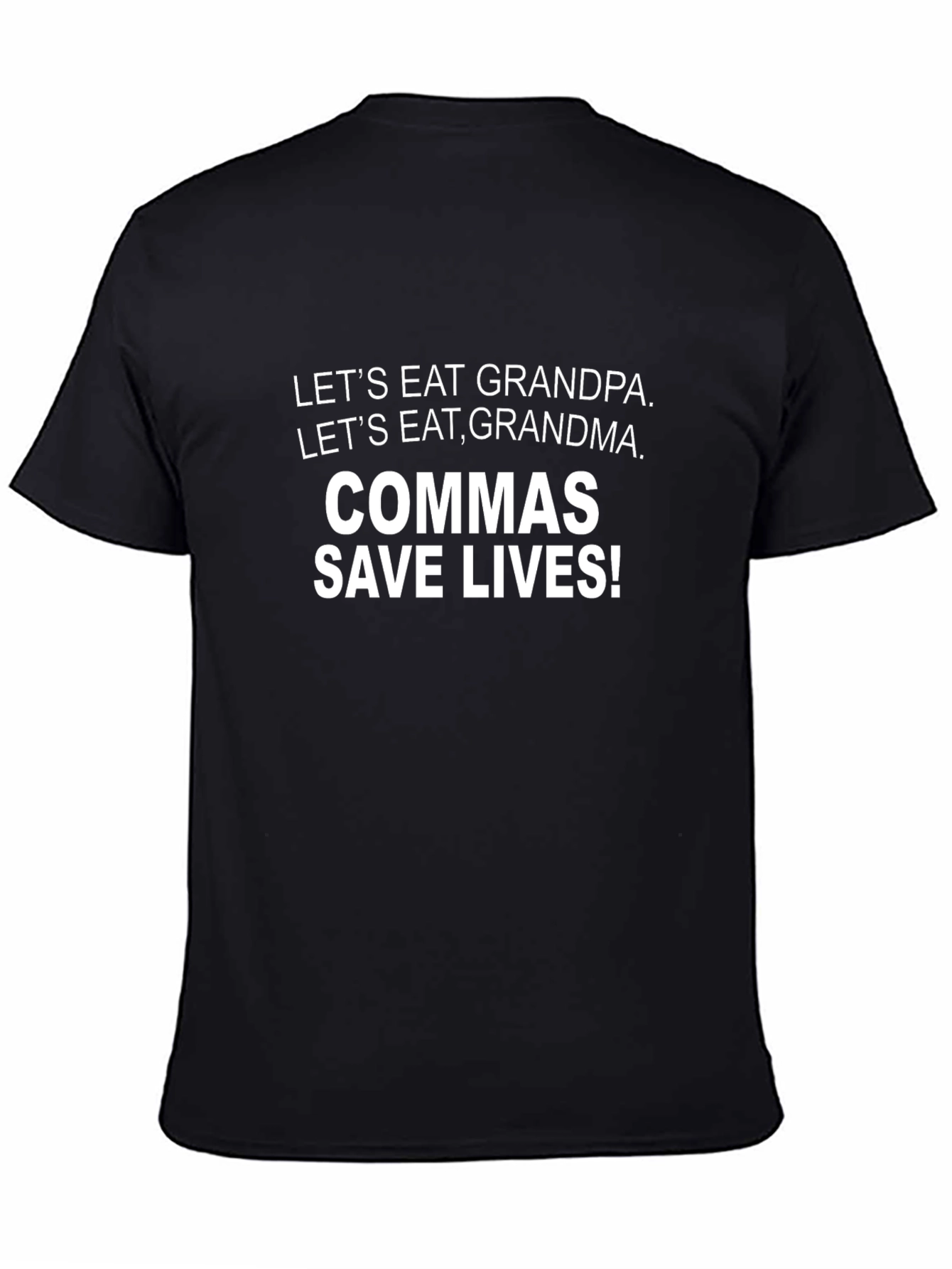 Commas Save Lives Graphic Tee - Black Cotton T-Shirt