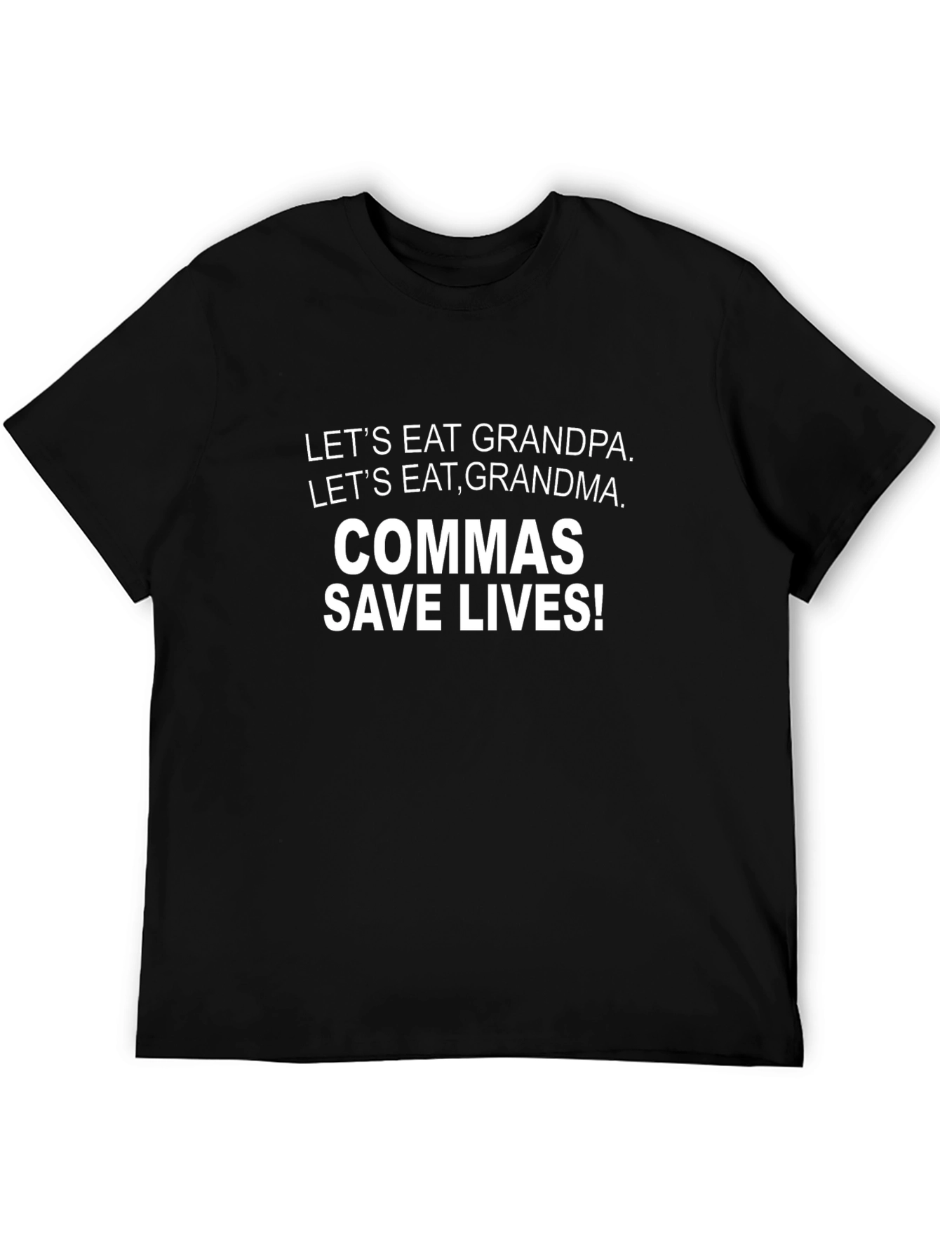 Commas Save Lives Graphic Tee - Black Cotton T-Shirt