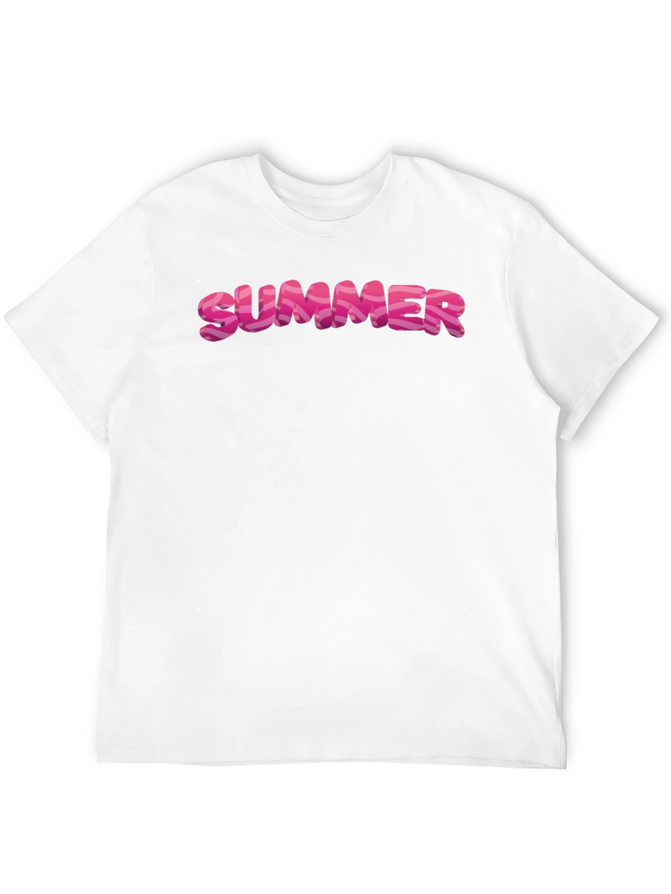 Summer T-Shirt - Trendy Pink Letter Graphic