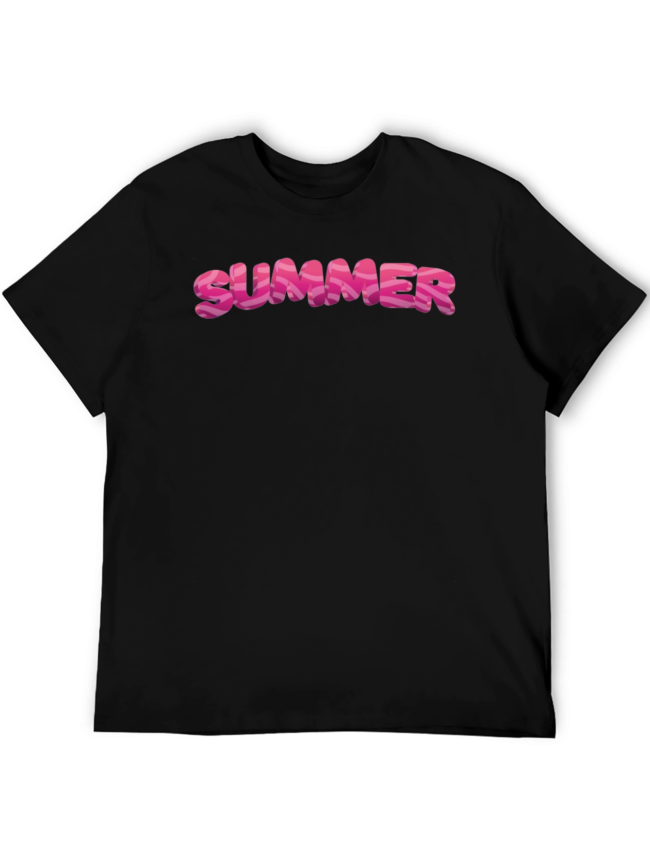 Summer T-Shirt - Trendy Pink Letter Graphic