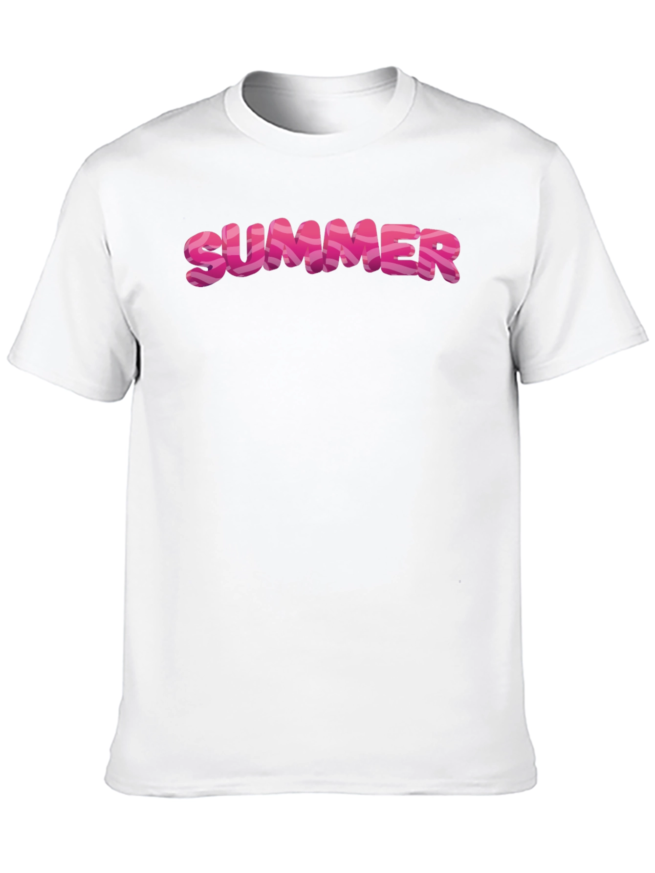 Summer T-Shirt - Trendy Pink Letter Graphic