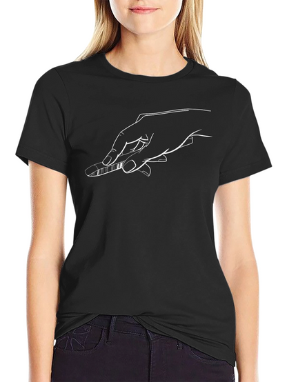 Piano Hand Tee - Unisex Black Cotton T-Shirt