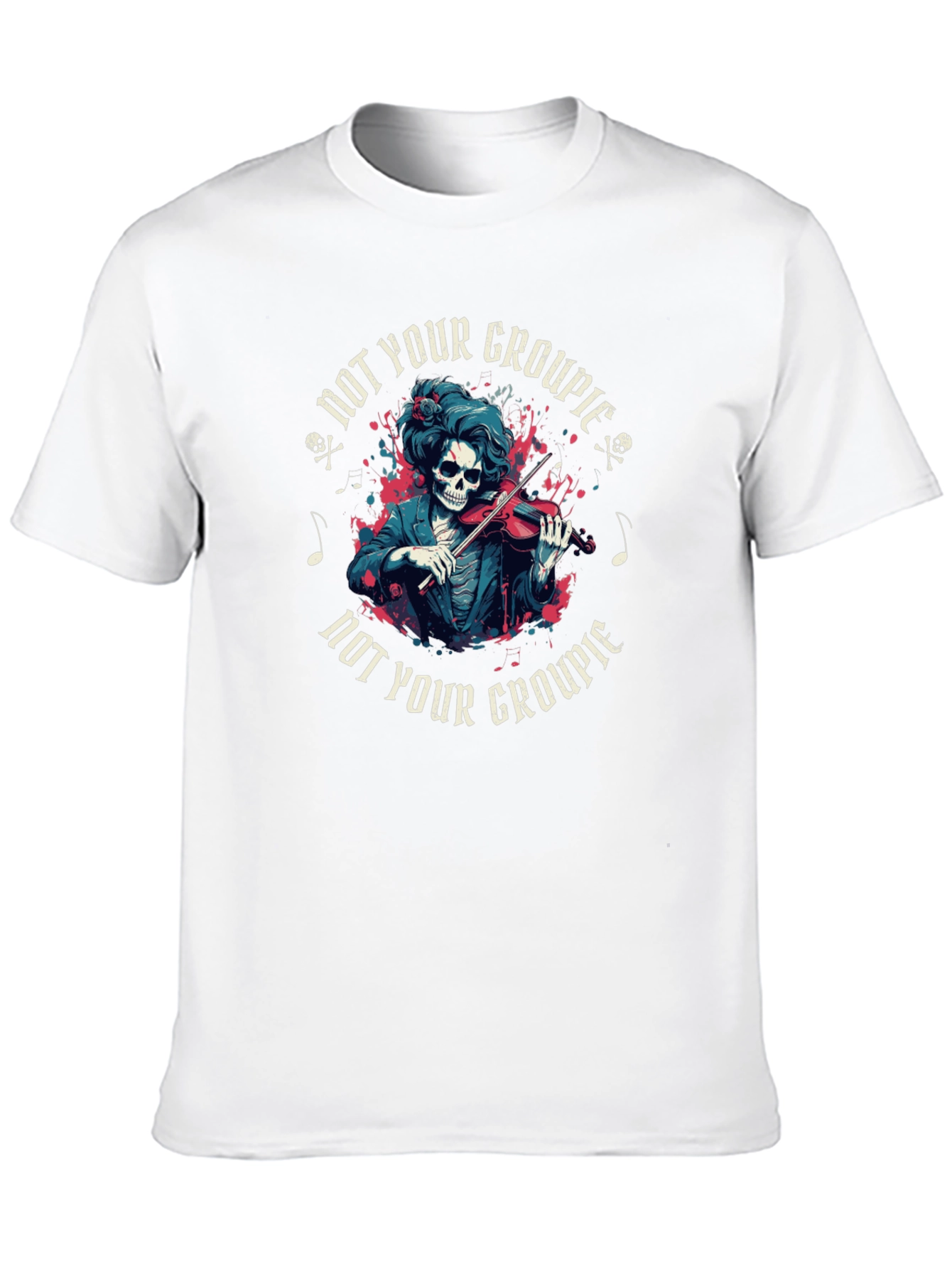 Not Your Groupie Skeleton Violinist Black T-Shirt