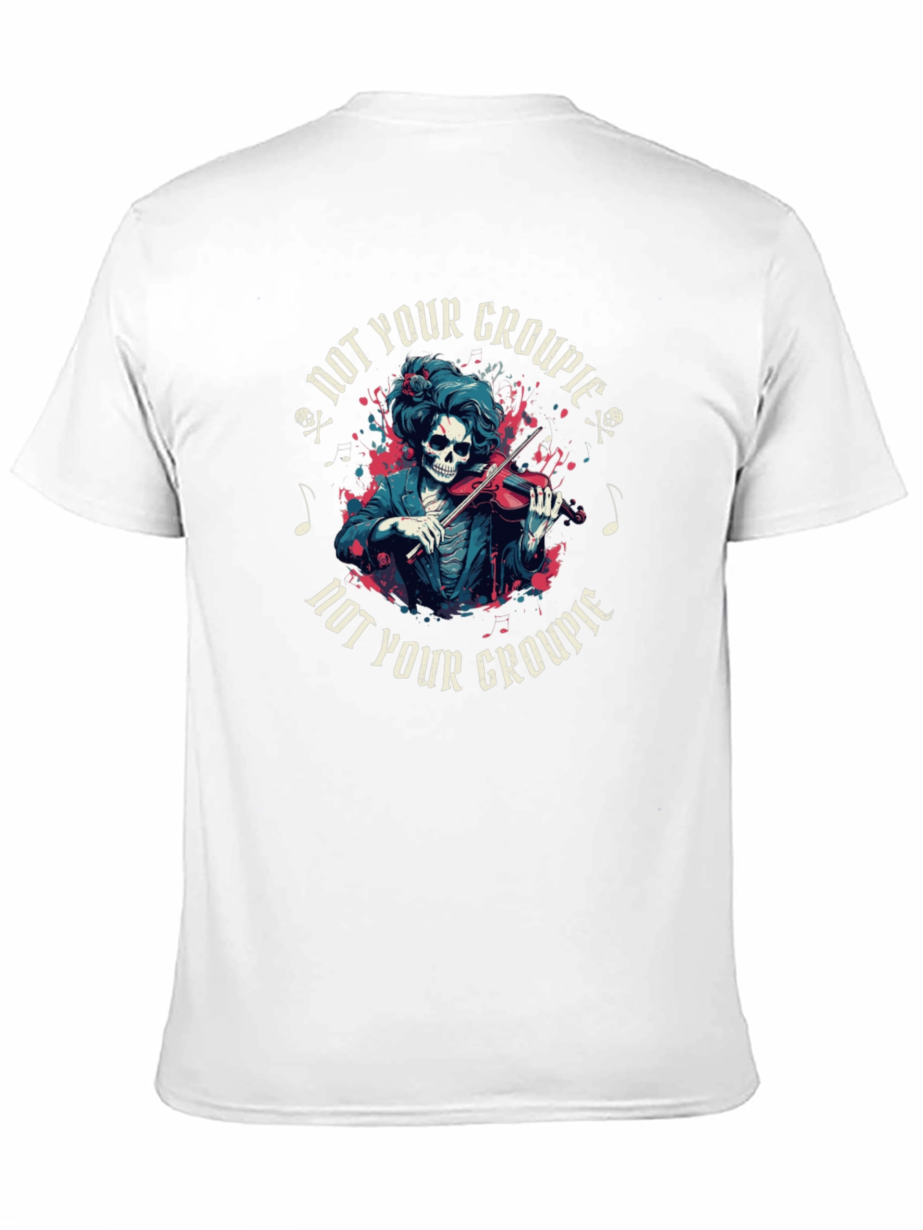 Not Your Groupie Skeleton Violinist Black T-Shirt