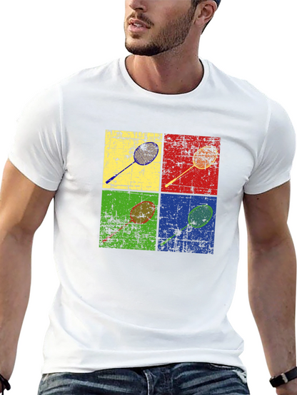 Retro Badminton Racket Graphic Tee