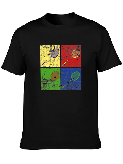 Retro Badminton Racket Graphic Tee