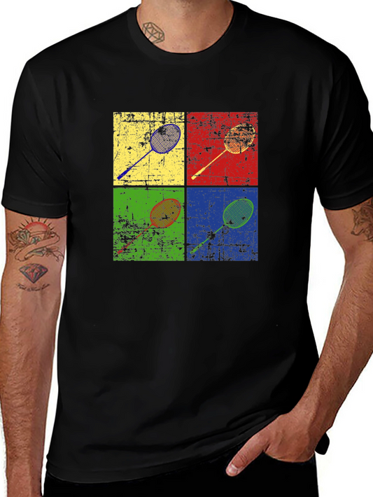 Retro Badminton Racket Graphic Tee