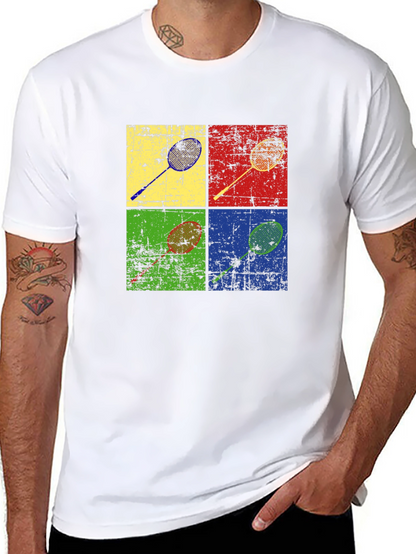 Retro Badminton Racket Graphic Tee