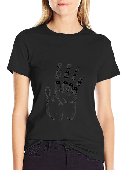 Abstract Hand Graphic Tee - Black Cotton