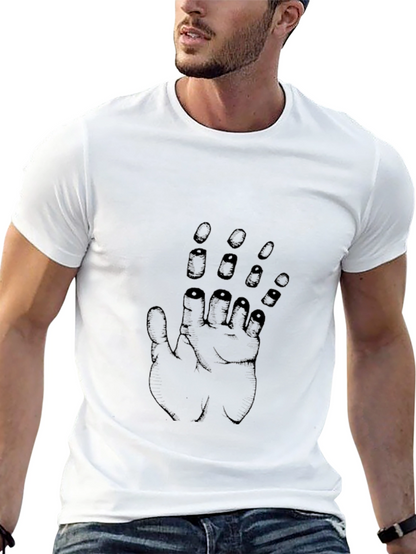Abstract Hand Graphic Tee - Black Cotton