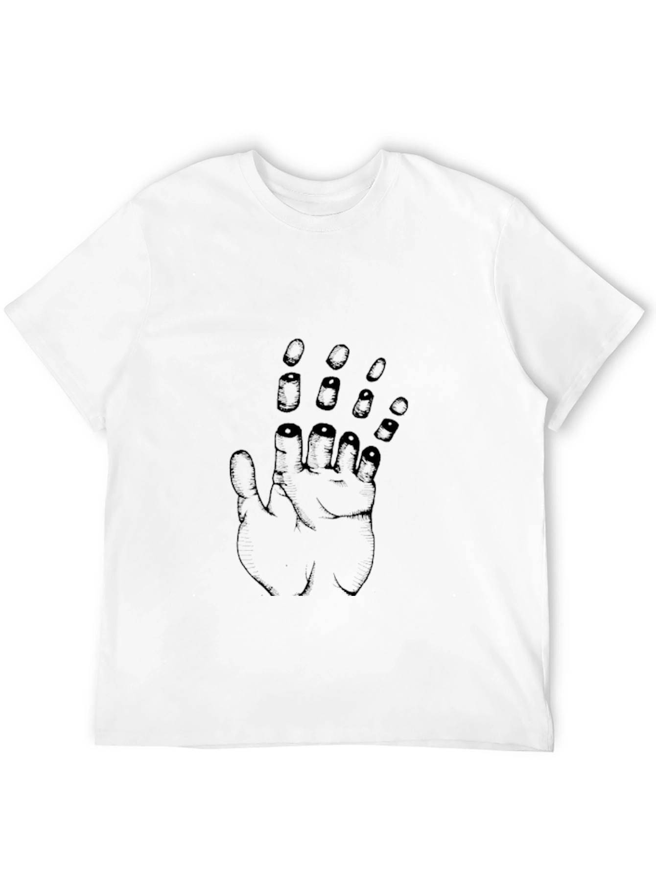 Abstract Hand Graphic Tee - Black Cotton