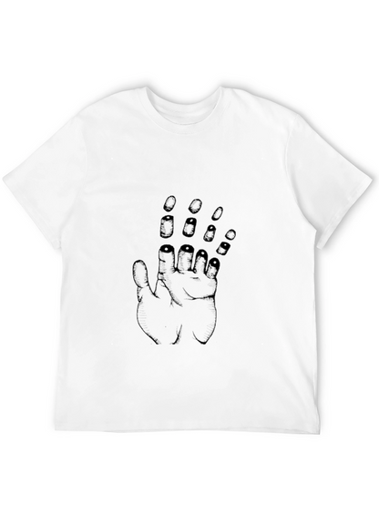 Abstract Hand Graphic Tee - Black Cotton