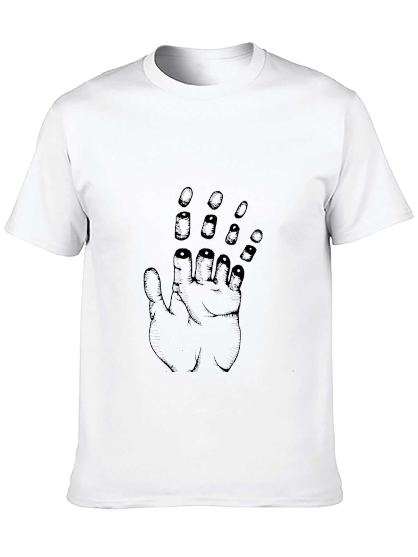 Abstract Hand Graphic Tee - Black Cotton