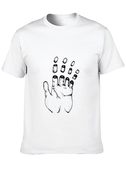 Abstract Hand Graphic Tee - Black Cotton
