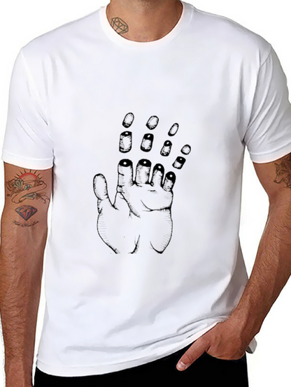 Abstract Hand Graphic Tee - Black Cotton
