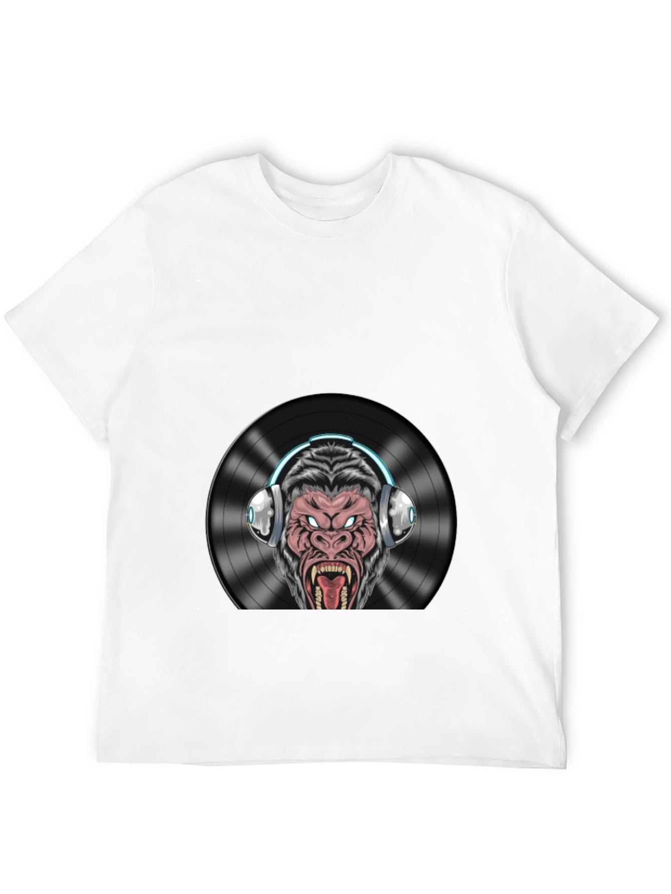 DJ Gorilla Graphic T-Shirt - Black Cotton Blend