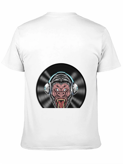 DJ Gorilla Graphic T-Shirt - Black Cotton Blend