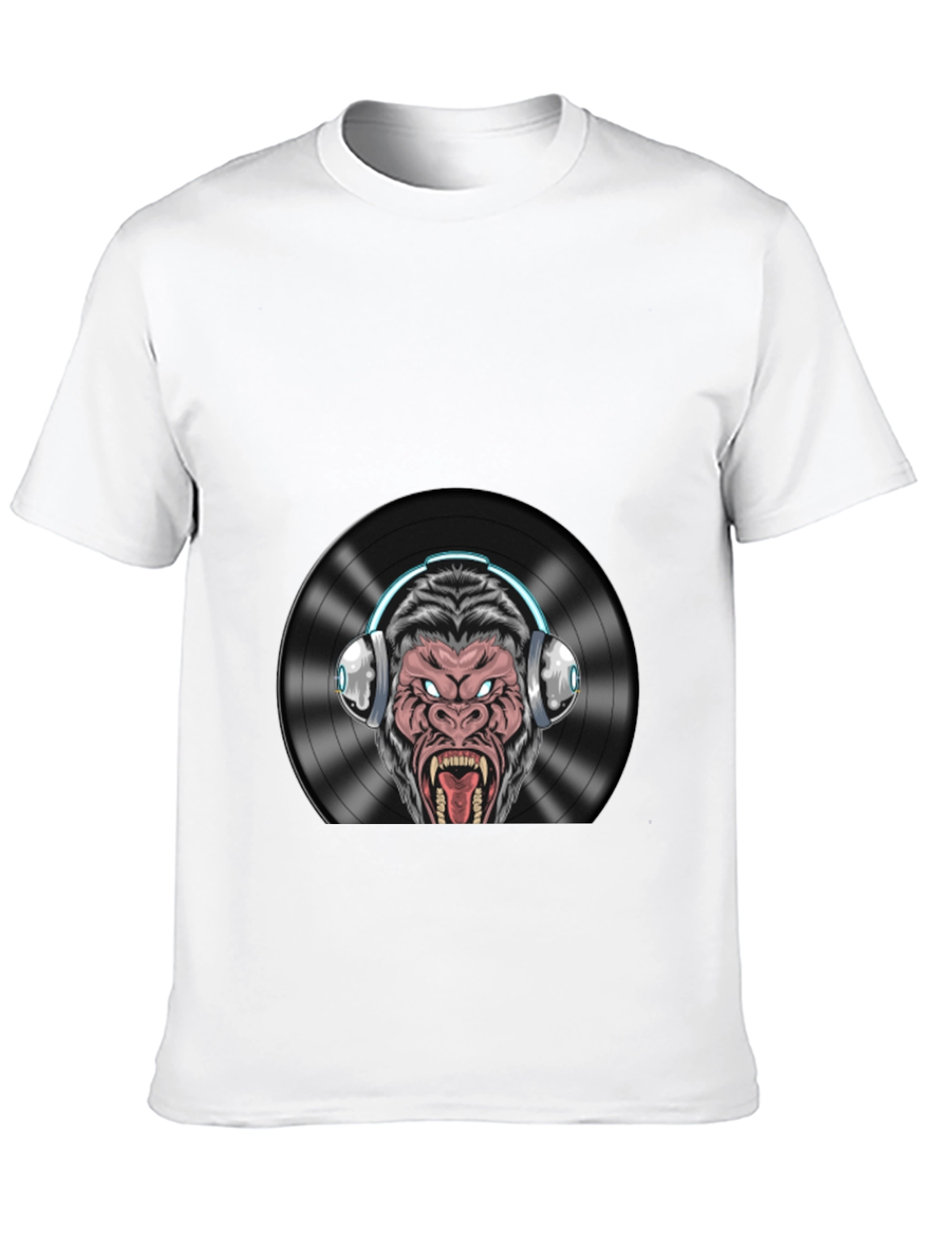 DJ Gorilla Graphic T-Shirt - Black Cotton Blend