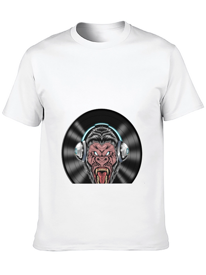 DJ Gorilla Graphic T-Shirt - Black Cotton Blend