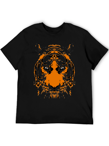 Black T-Shirt with Tiger Graphic