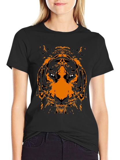 Black T-Shirt with Tiger Graphic