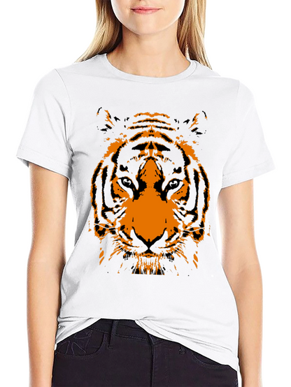 Black T-Shirt with Tiger Graphic
