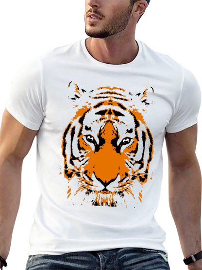 Black T-Shirt with Tiger Graphic