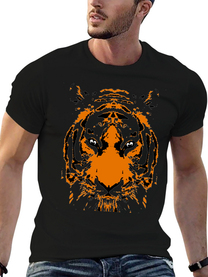 Black T-Shirt with Tiger Graphic