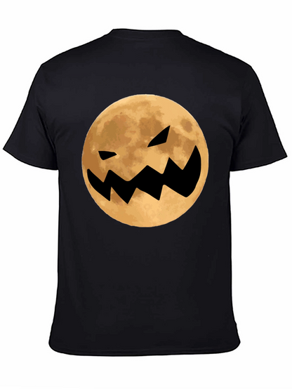 Spooky Moon Face Black T-Shirt