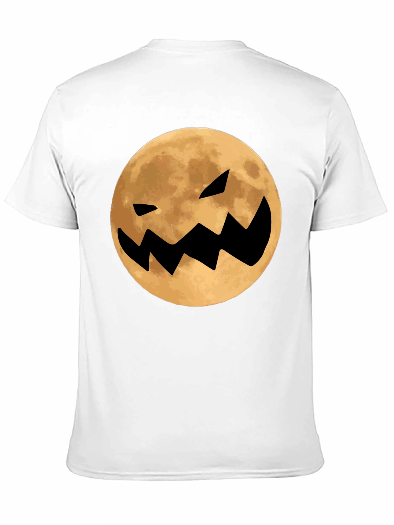 Spooky Moon Face Black T-Shirt