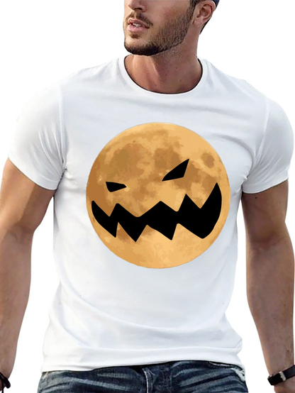 Spooky Moon Face Black T-Shirt