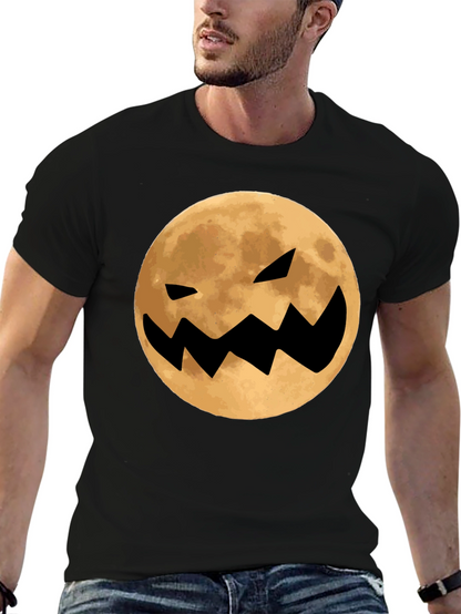 Spooky Moon Face Black T-Shirt