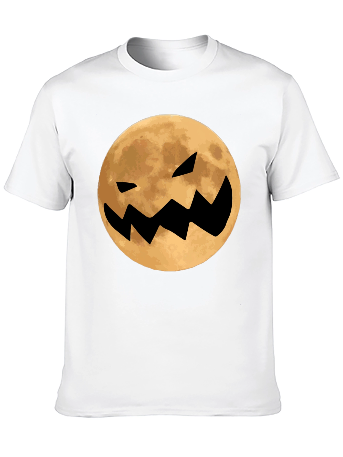 Spooky Moon Face Black T-Shirt