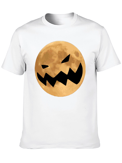Spooky Moon Face Black T-Shirt