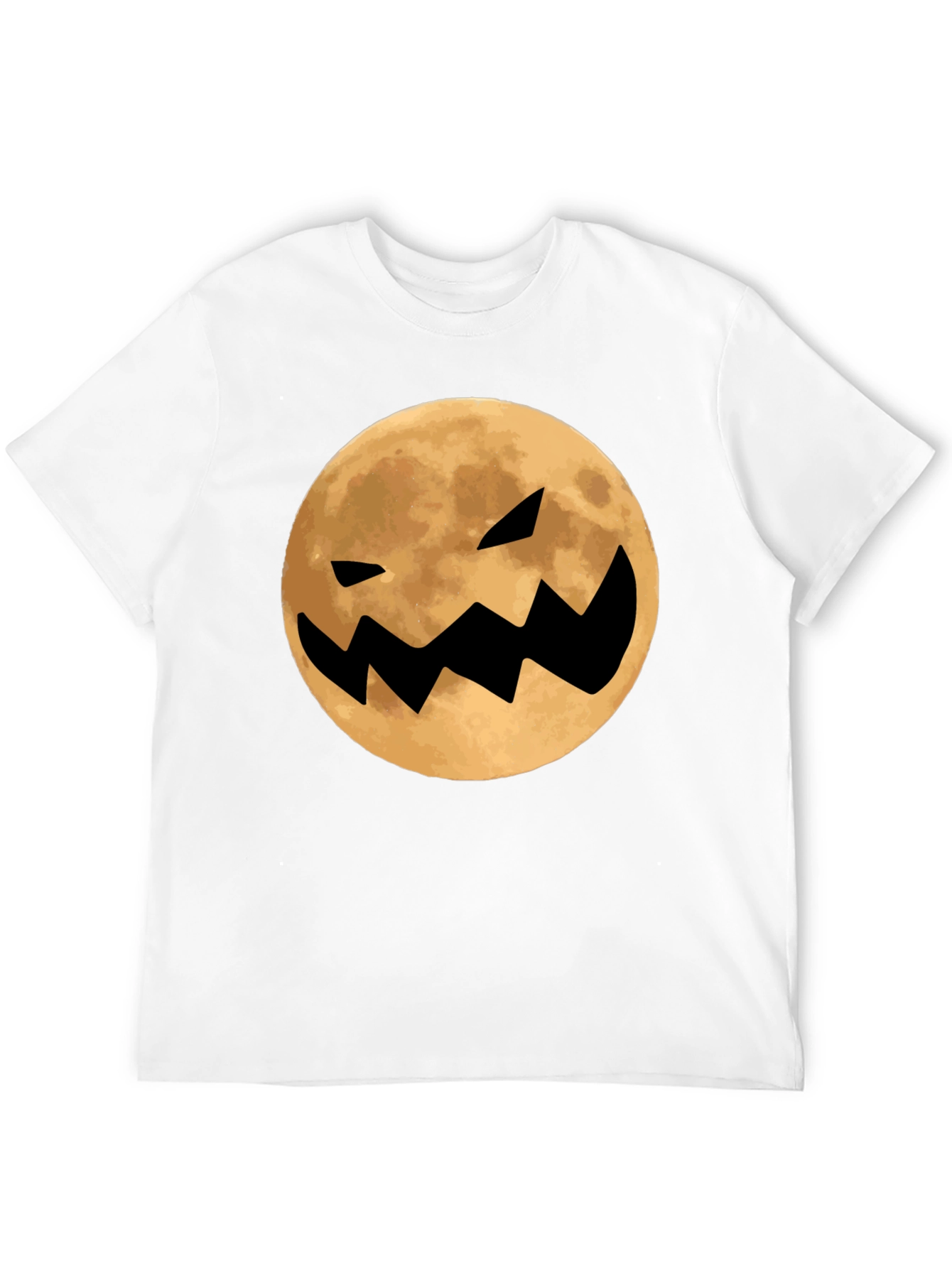 Spooky Moon Face Black T-Shirt