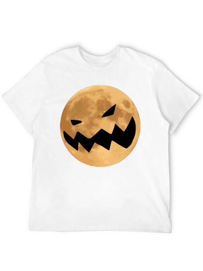Spooky Moon Face Black T-Shirt