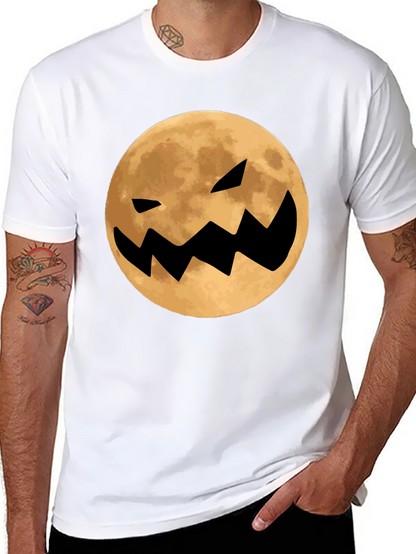 Spooky Moon Face Black T-Shirt