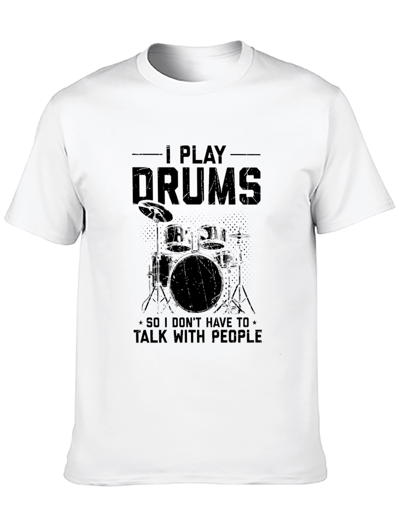 I Play Drums Graphic Tee - Introvert Musician T-Shirt