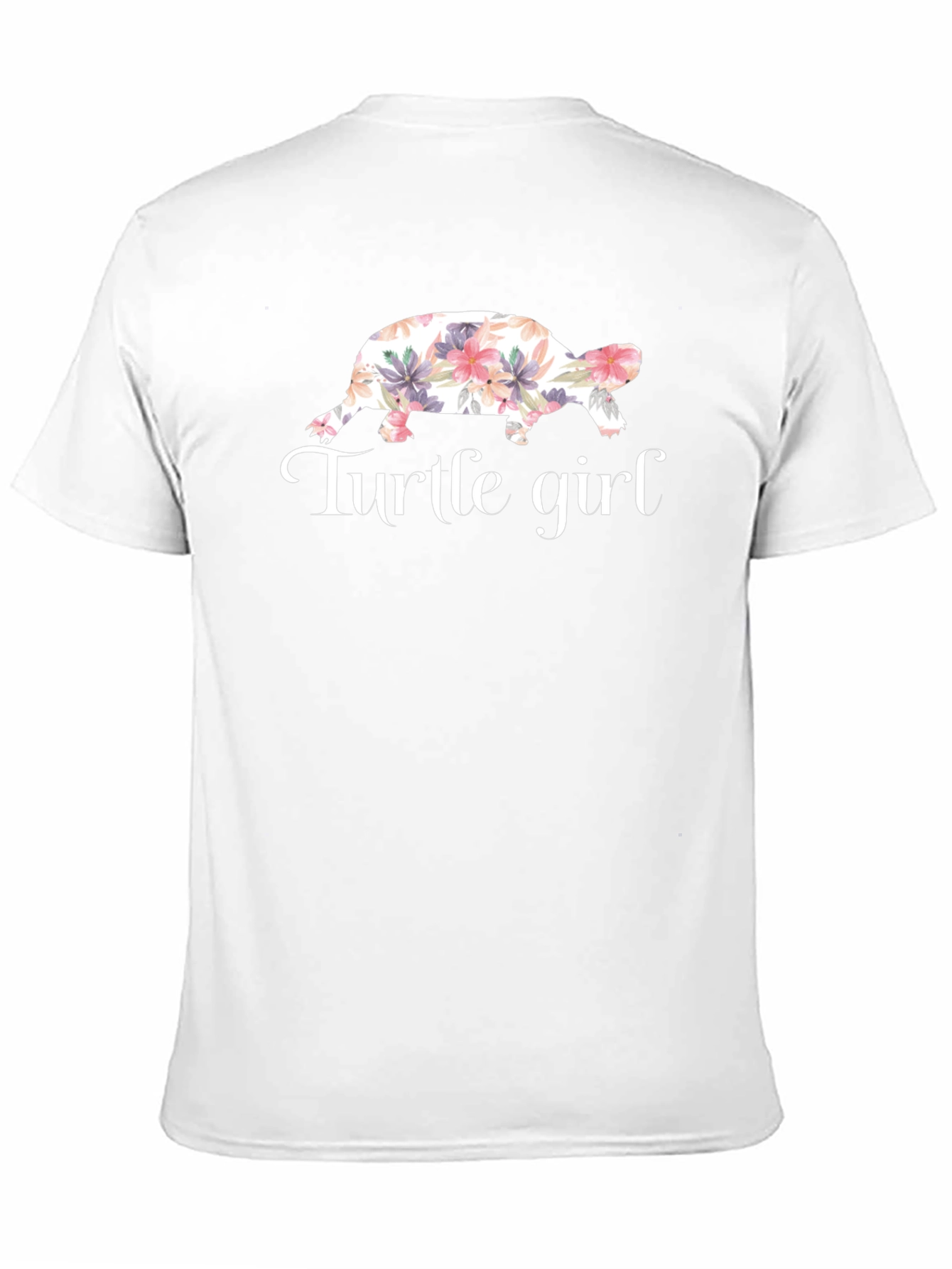 Turtle Girl Floral Graphic T-Shirt