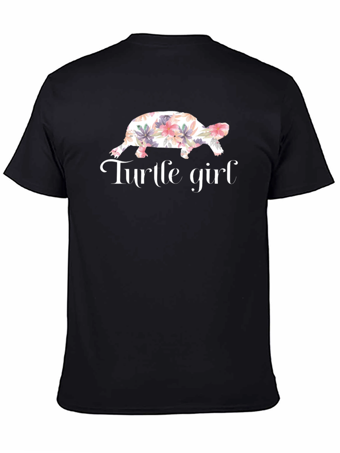 Turtle Girl Floral Graphic T-Shirt