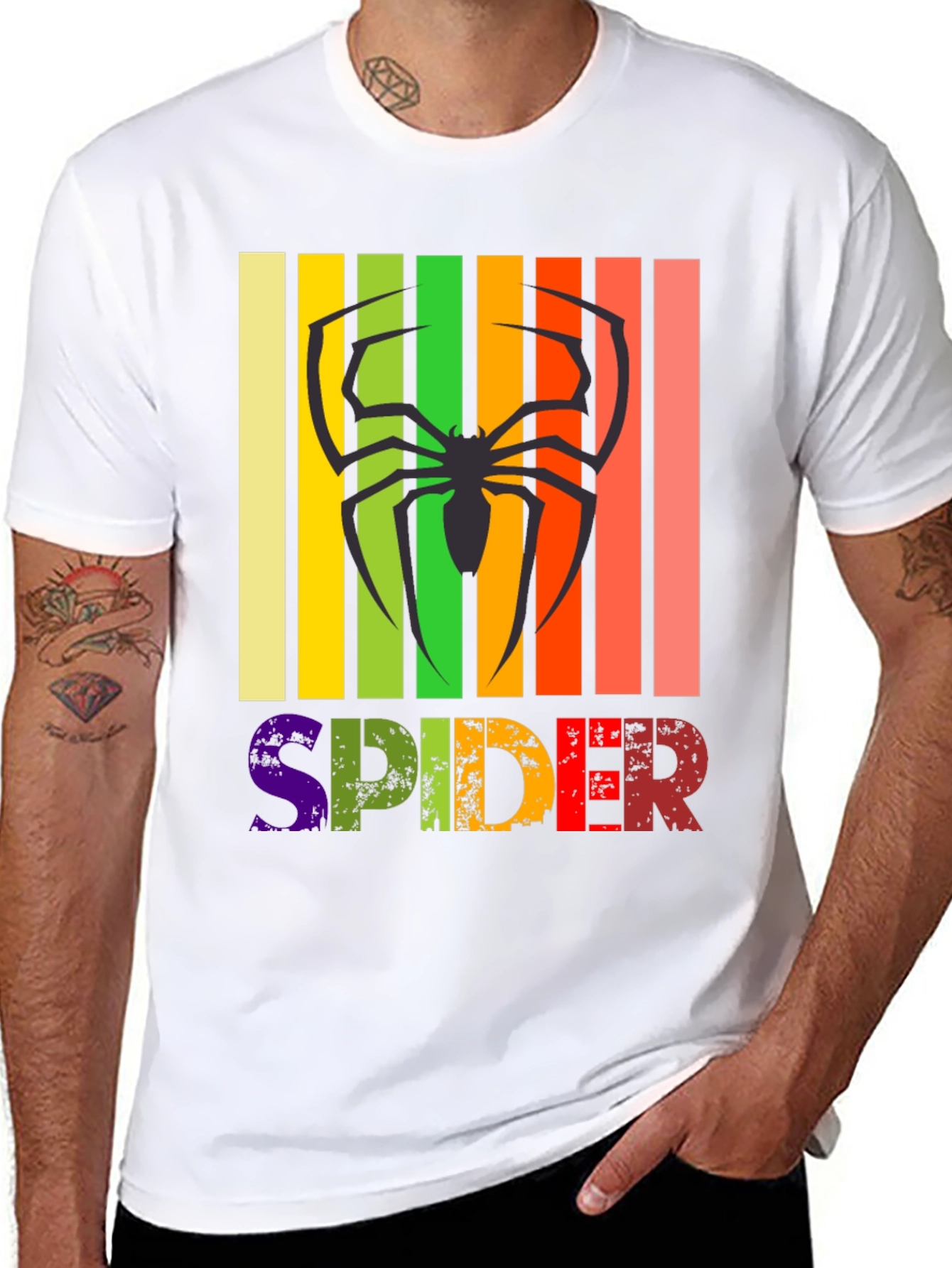 Retro Spider Graphic Tee -  Unique Design