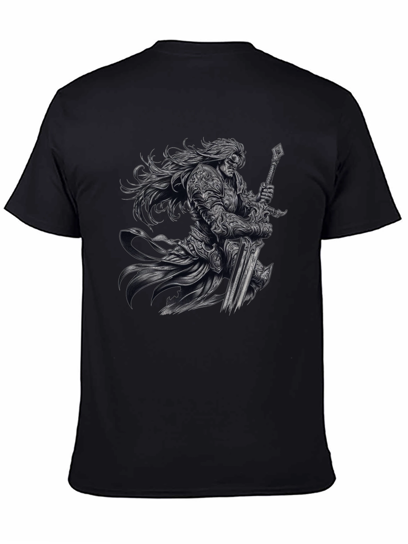 Warrior Knight Graphic Black T-Shirt