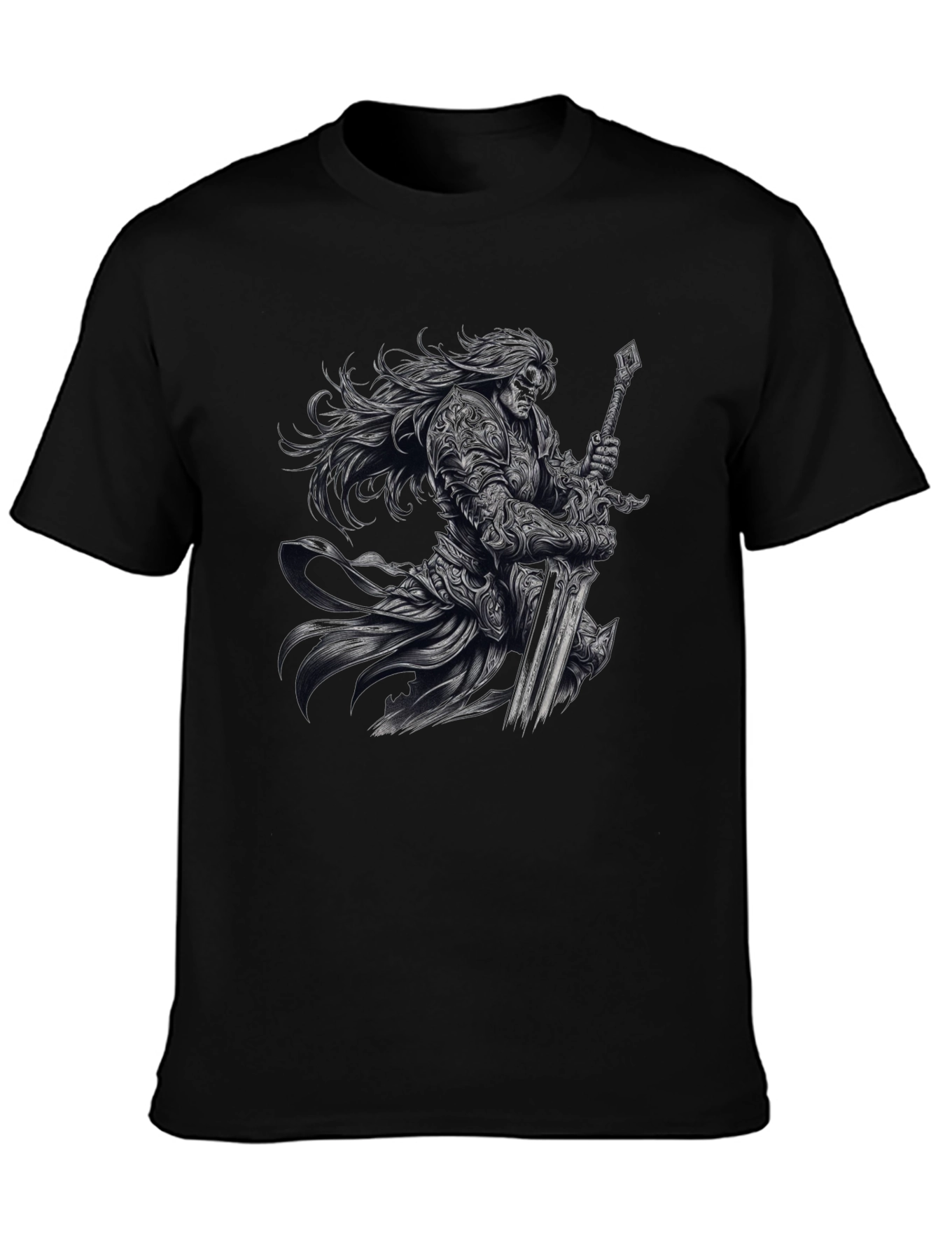 Warrior Knight Graphic Black T-Shirt