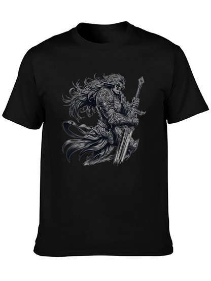 Warrior Knight Graphic Black T-Shirt