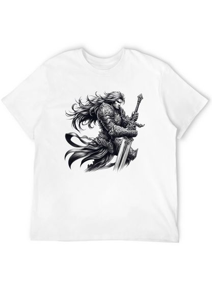 Warrior Knight Graphic Black T-Shirt