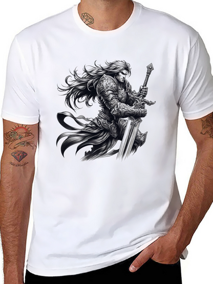 Warrior Knight Graphic Black T-Shirt