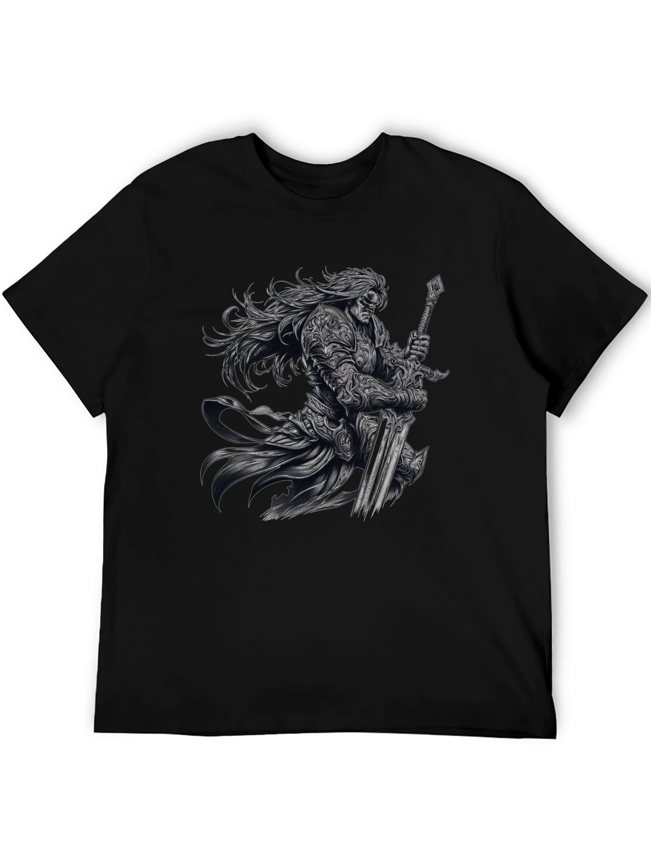 Warrior Knight Graphic Black T-Shirt